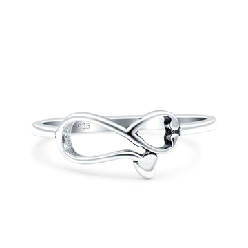 Stethoscope Oxidized Band Solid 925 Sterling Silver Thumb Ring (7mm)